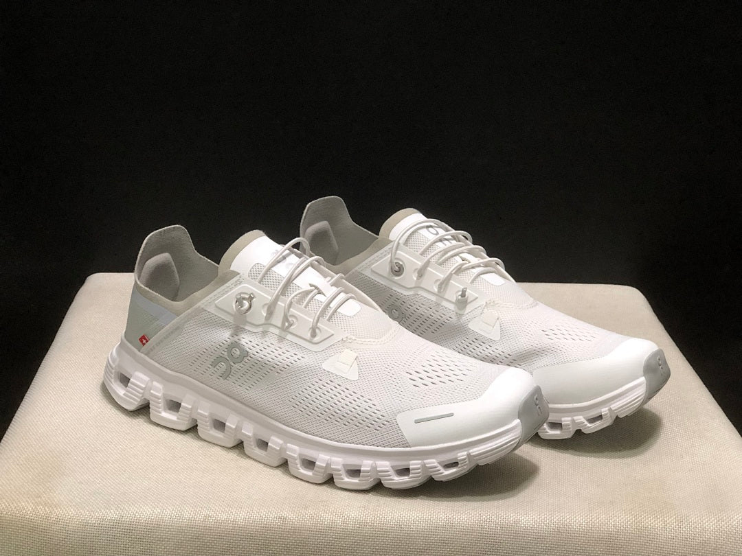 On Cloud 6 Coast Sneakers, White and Gray