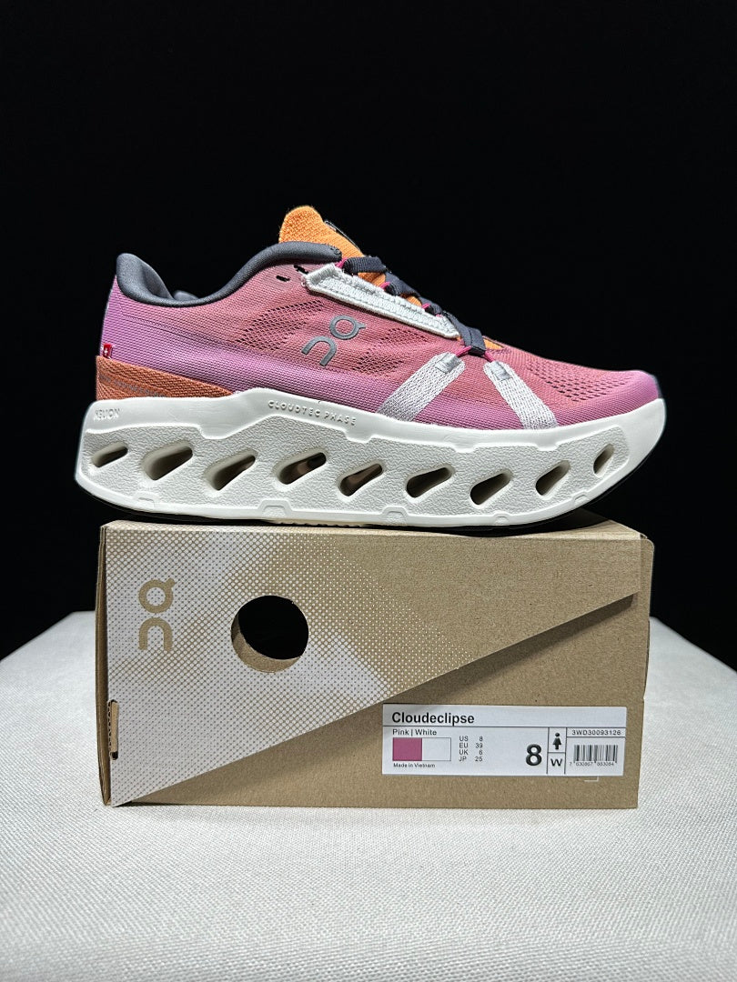 On CloudEclipse Running Shoes in Pink and White