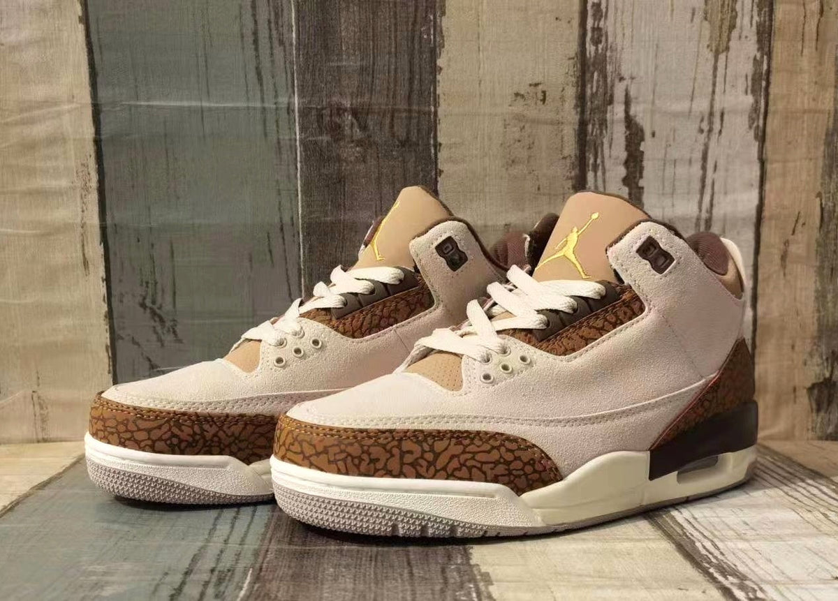 Jordan 3 Cream and Brown Low-Top Sneakers