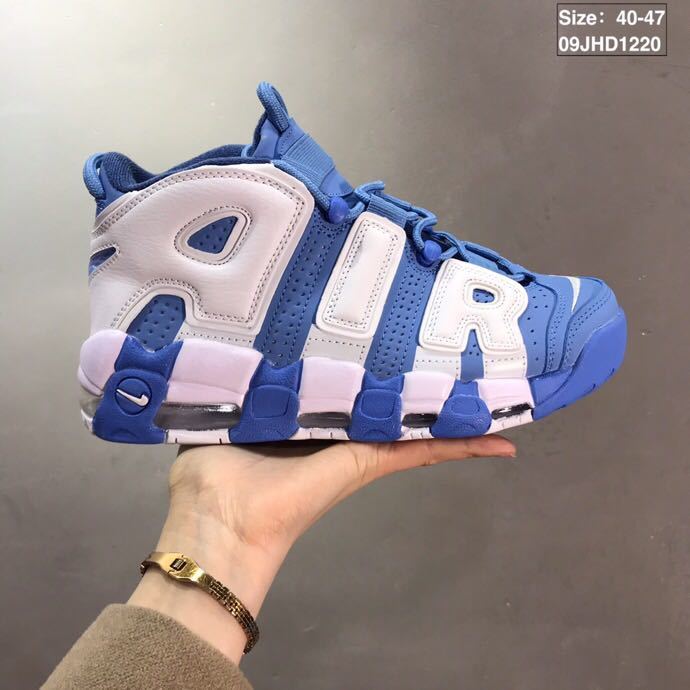 Nike Air More Uptempo Sneakers in Blue and White