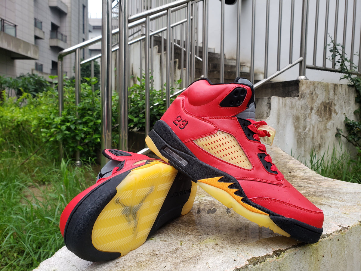 Air Jordan 5 Red Black Basketball Sneakers