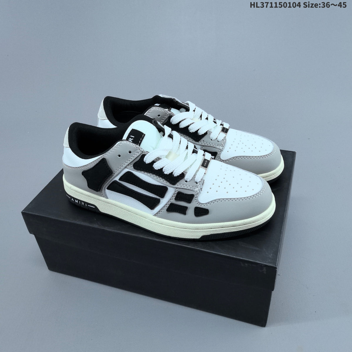 AMIRI Skeleton Low-Top Sneakers in White and Blue