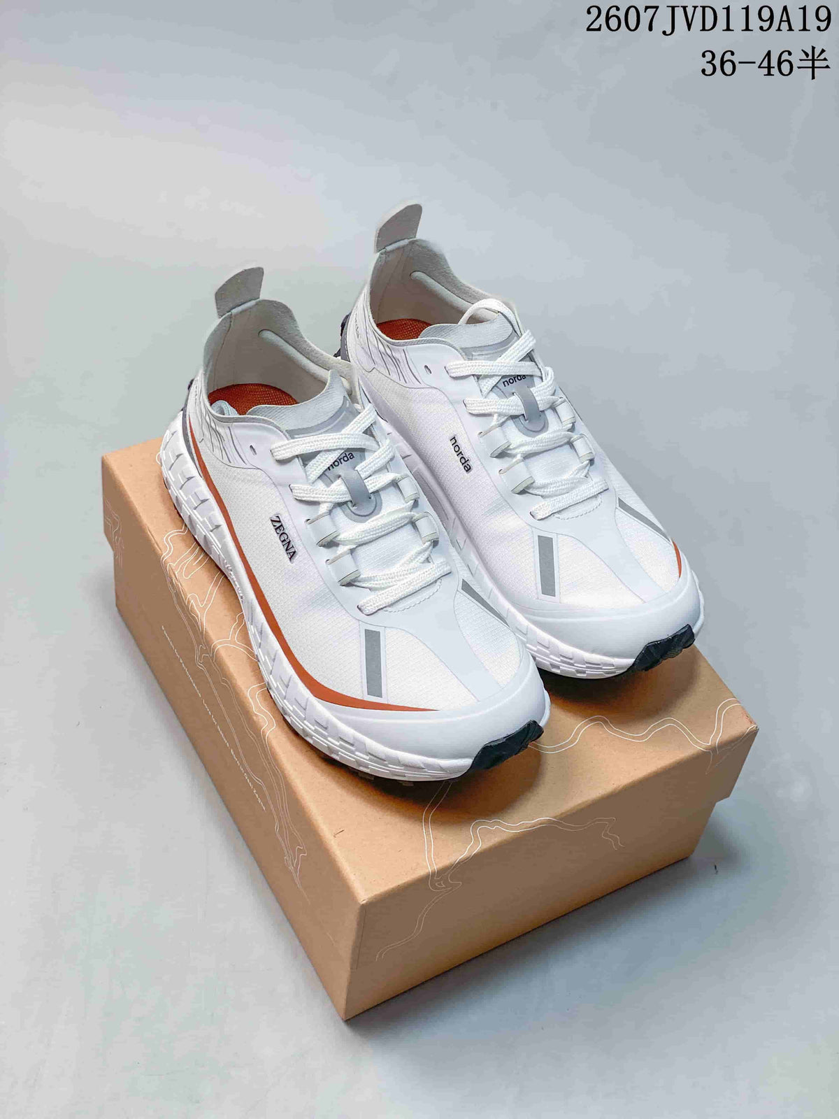 NORDA 711790UOI Outdoor Hiking Sneakers White Orange