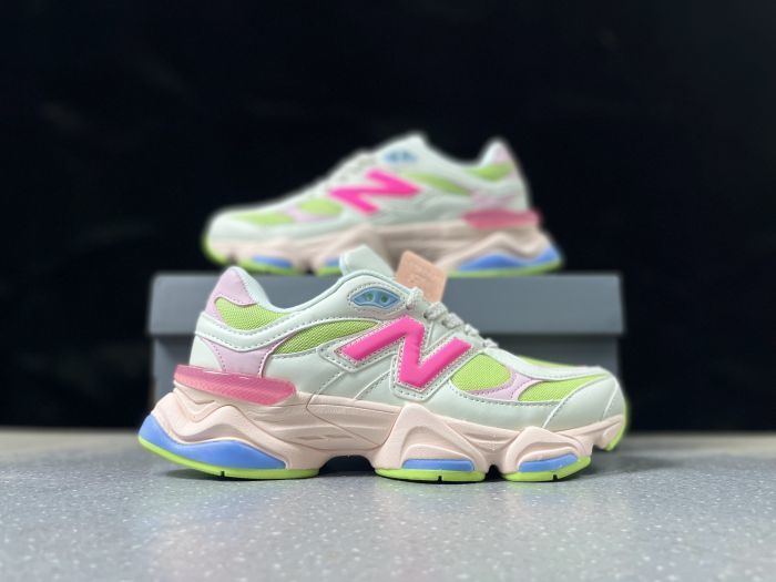 New Balance U9060KO Sneakers in Pastel Pink and Lime