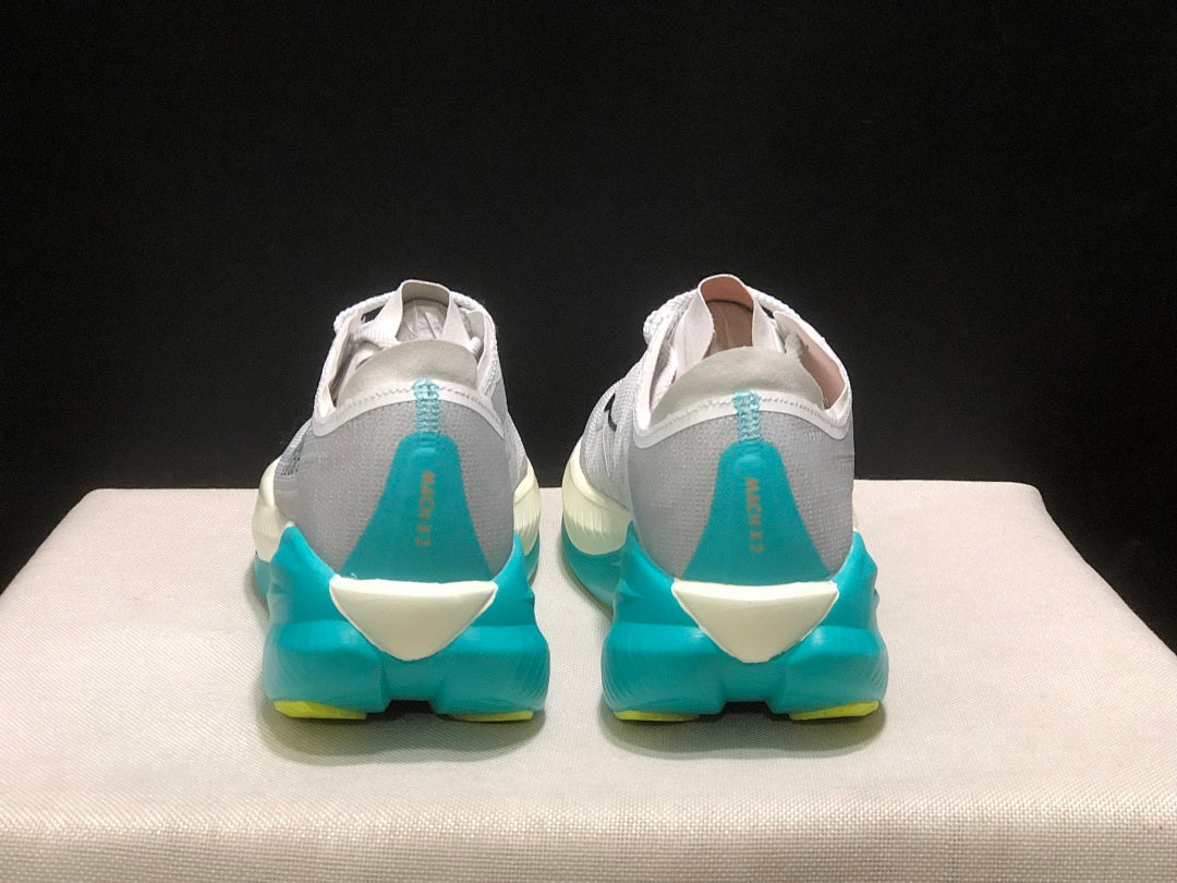 HOKA Mach X 2 Running Shoes, White and Turquoise