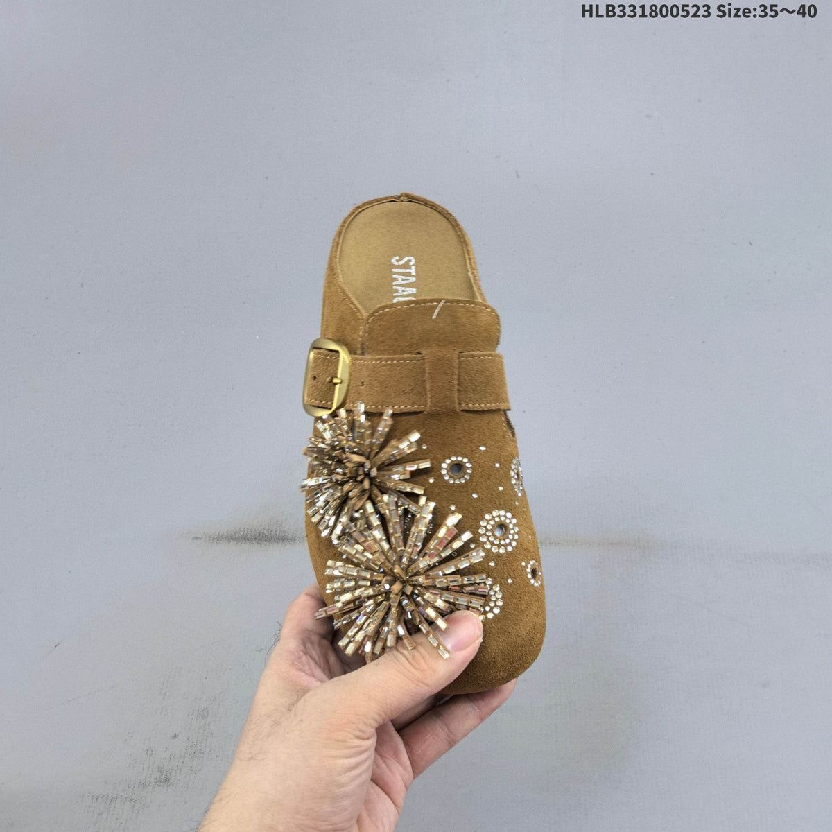GG-CC Firework Embellished Brown Mule Clogs