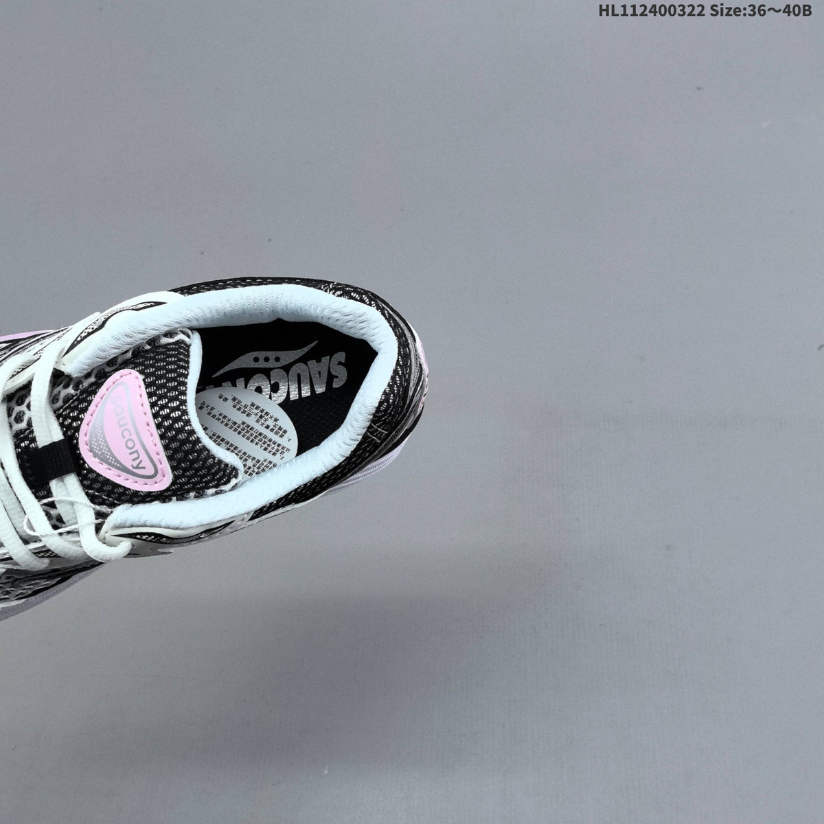 Saucony ProGrid Omni 9 Sneakers in White, Silver & Pink