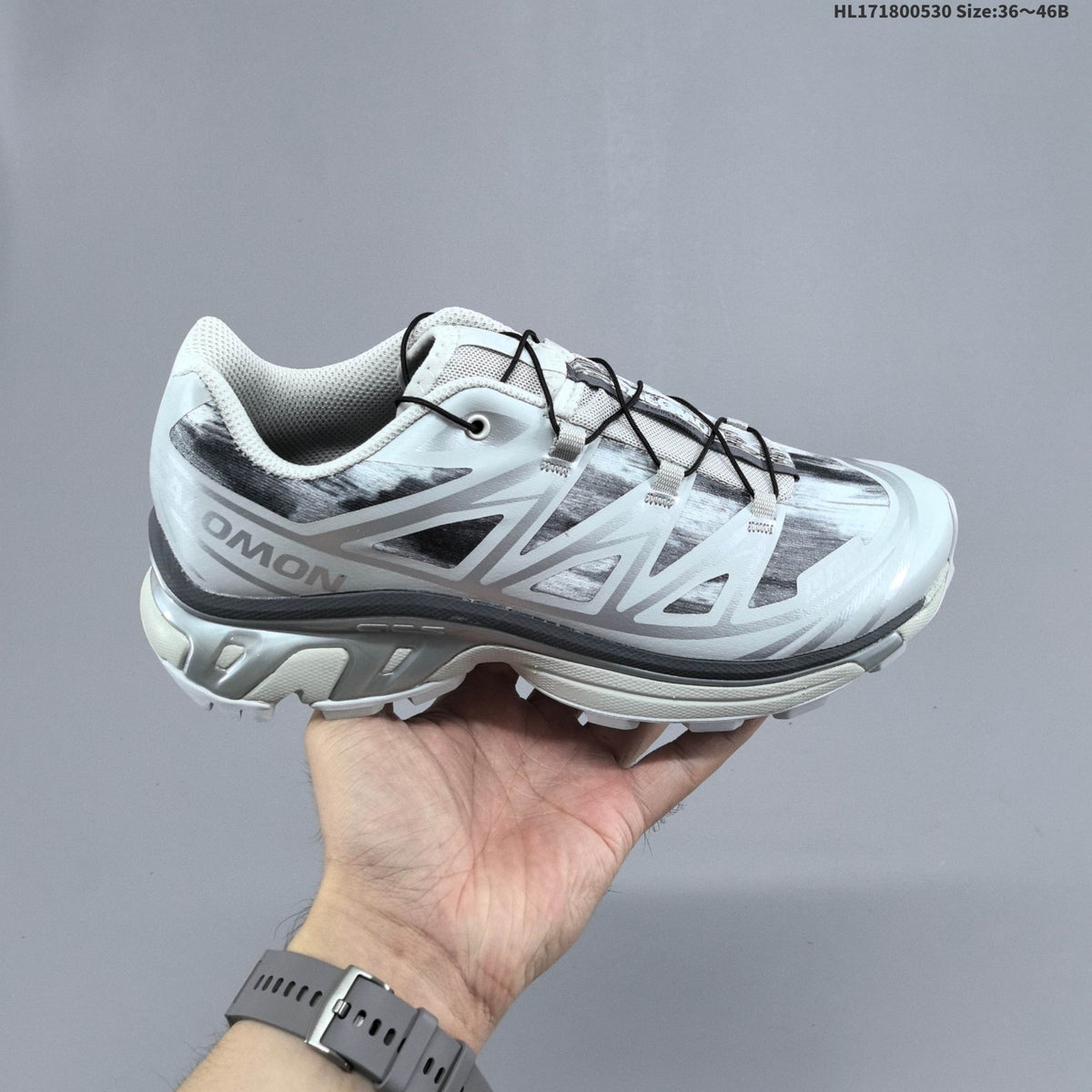 Salomon XT-6 Trail Running Shoes, White and Grey