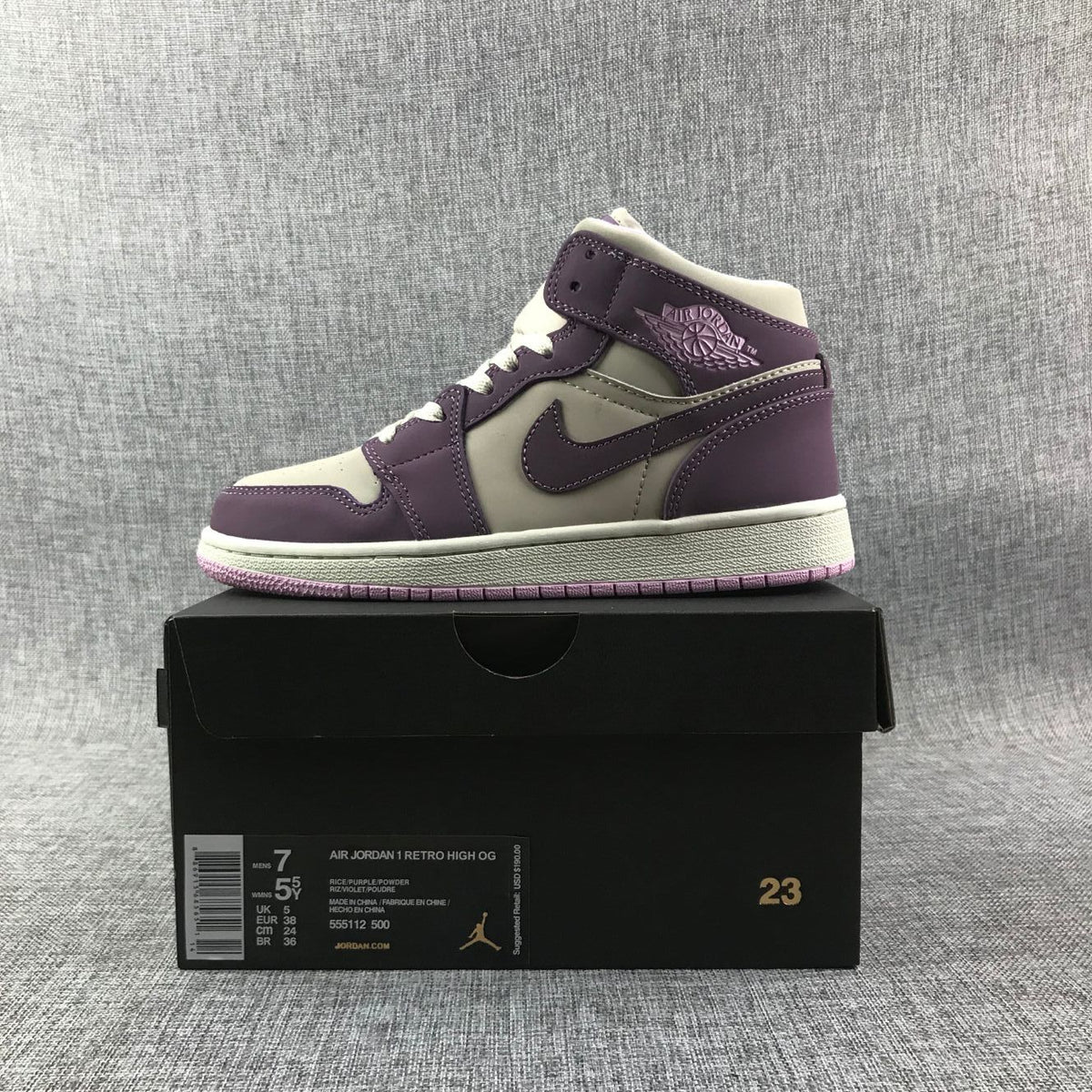 Air Jordan 1 Retro High OG White Purple Sneakers