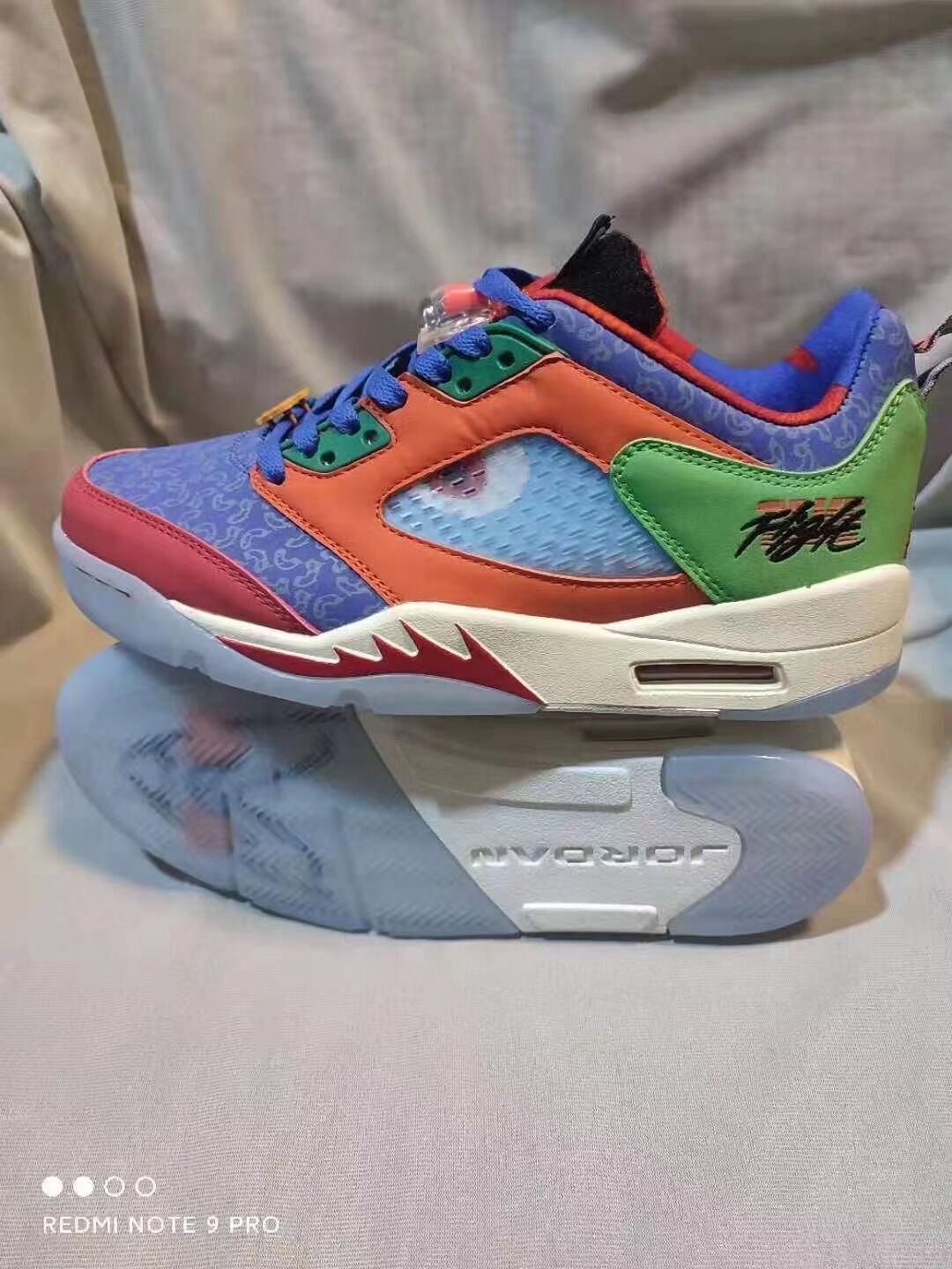 Jordan 5 Freestyle Sneakers in Blue, Orange and Green