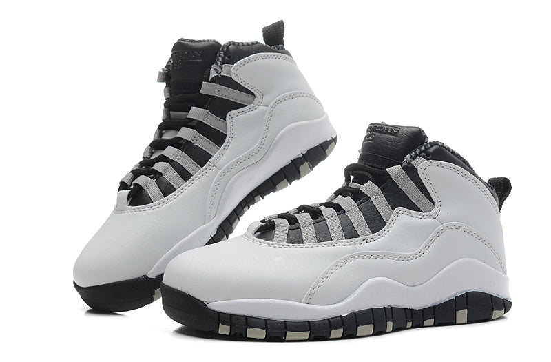 Air Jordan 10 White and Grey Women's Sneakers