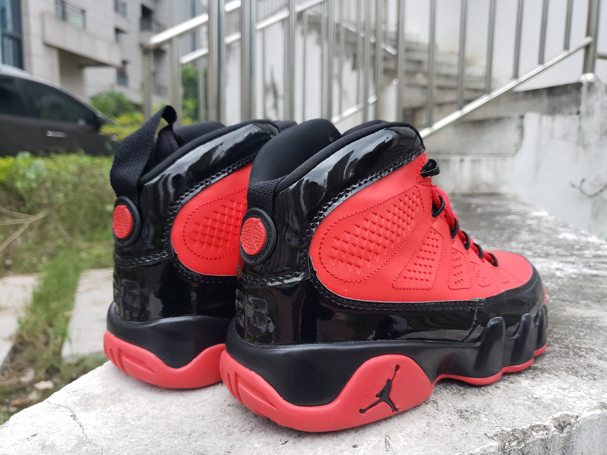 Jordan 9 High-Top Sneakers in Blue, White and Red
