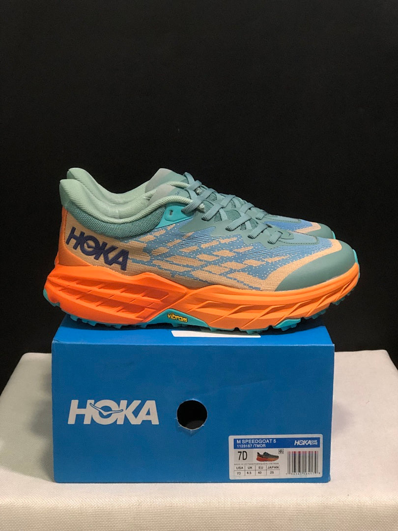 HOKA Speedgoat 5 Trail Running Shoes Blue Orange