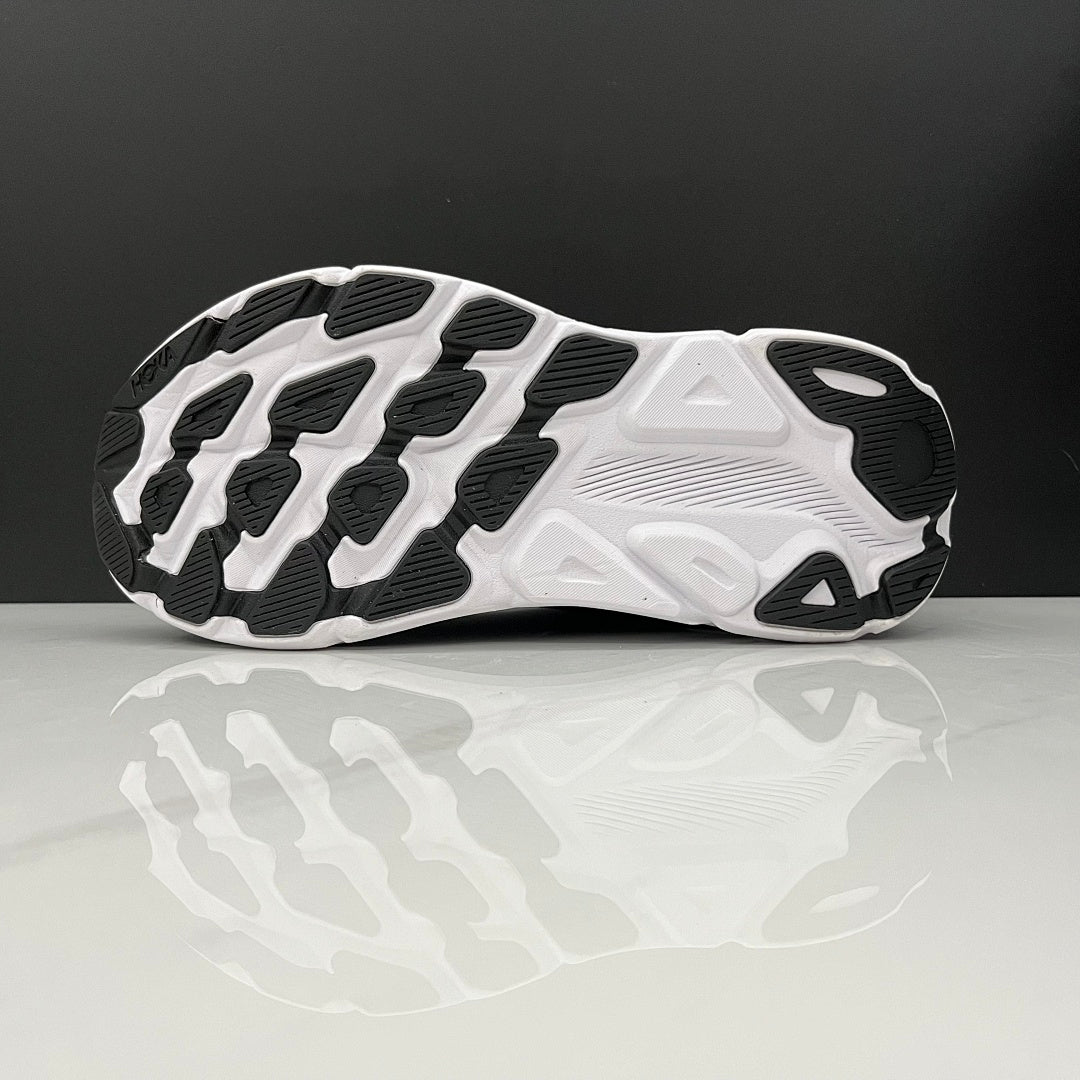 HOKA Clifton 9 Black and White Running Shoes