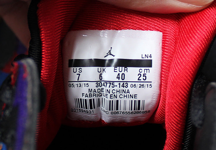 Air Jordan 7 Retro Black Colorful High-Top Sneakers