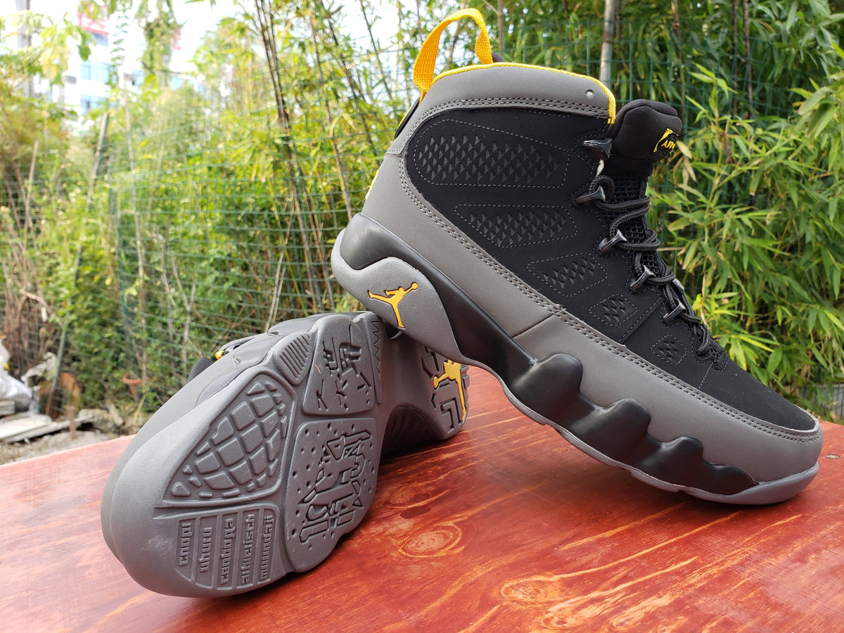 Jordan Air Jordan 9 Black Grey Yellow High-Top Sneakers