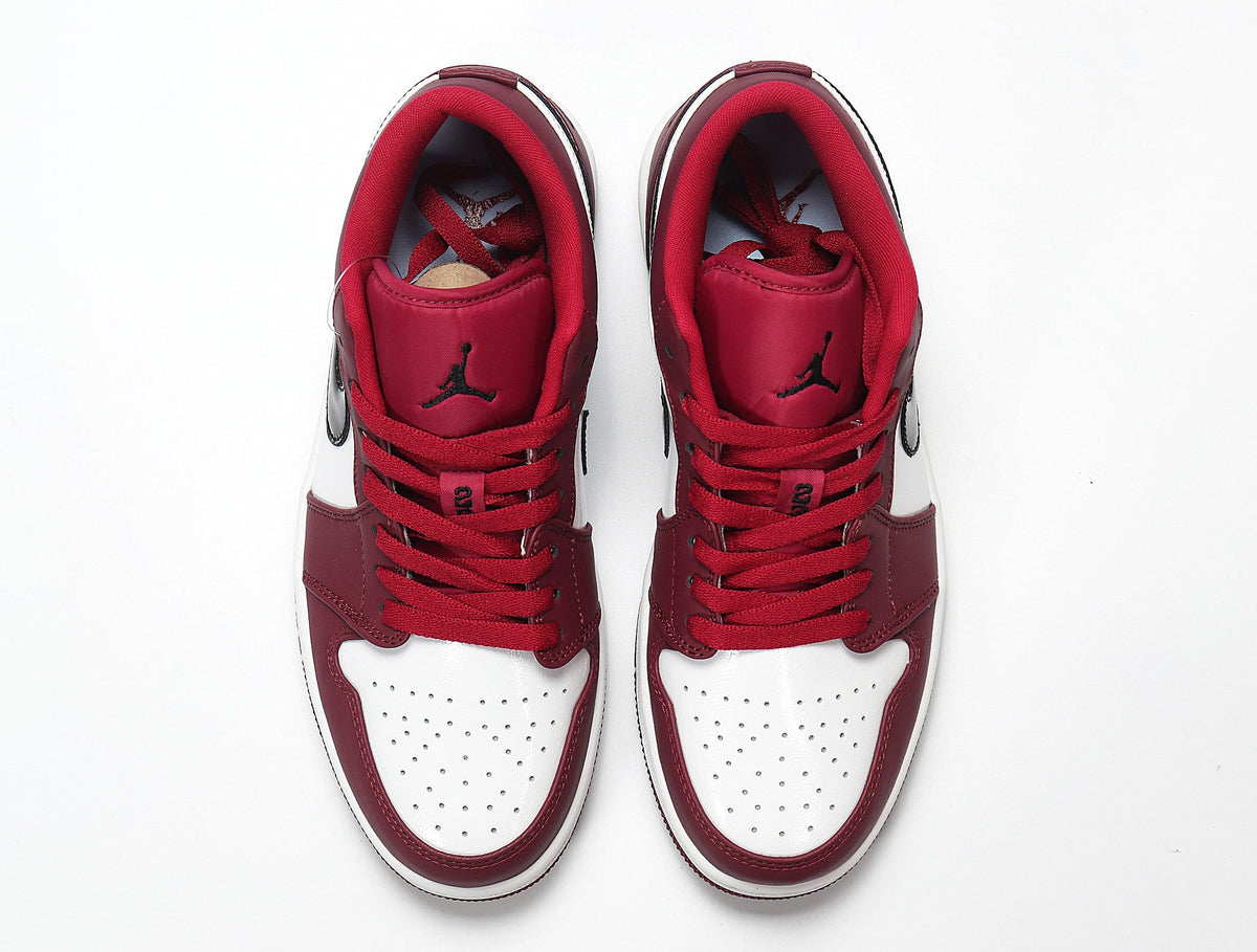 Air Jordan 1 Low Red and White Sneakers 553558-604