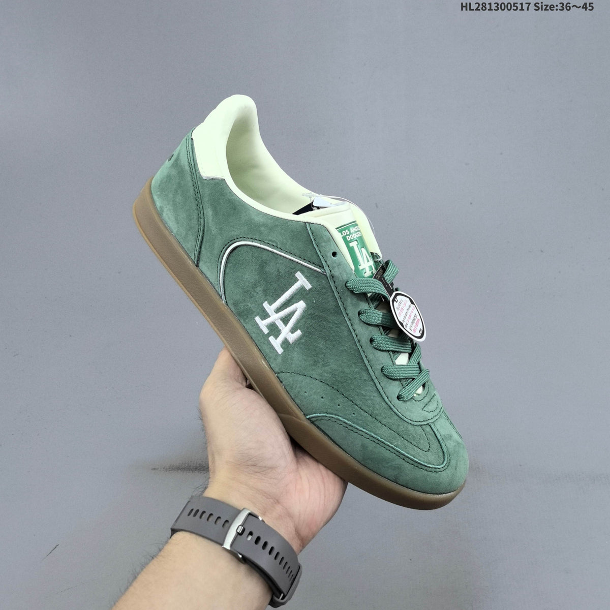 MLB Clubbie SD Low-Top Sneakers, White and Green