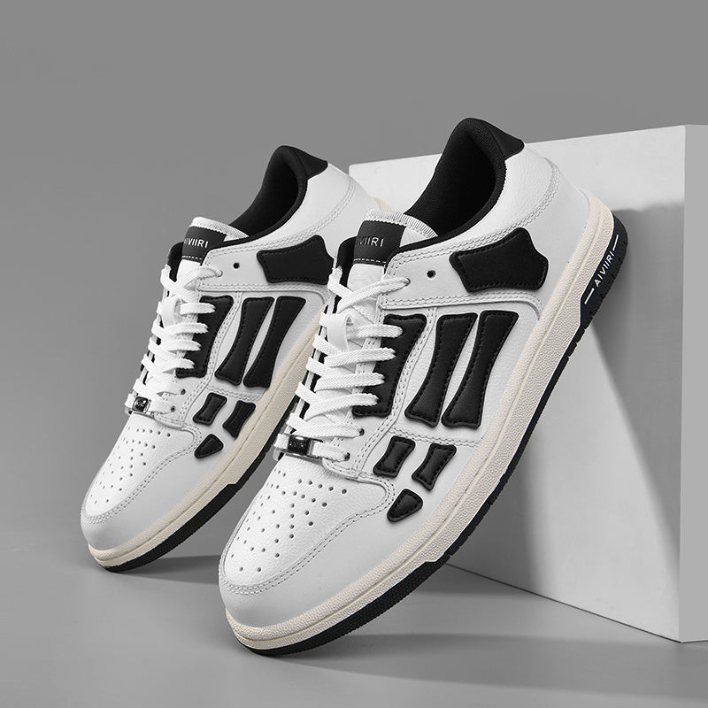 AIVIIRI MFS003-111 White and Black Low-Top Sneakers
