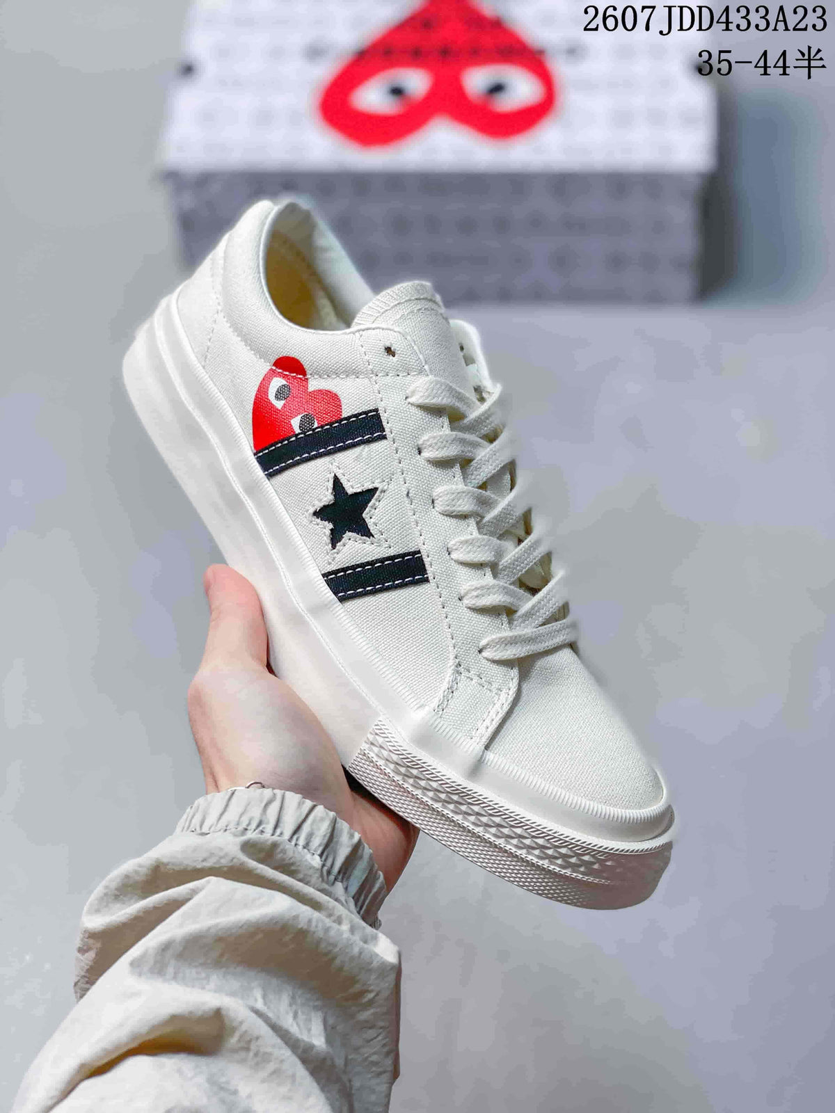 CDG Play x Converse One Star Academy Pro Sneakers Navy White
