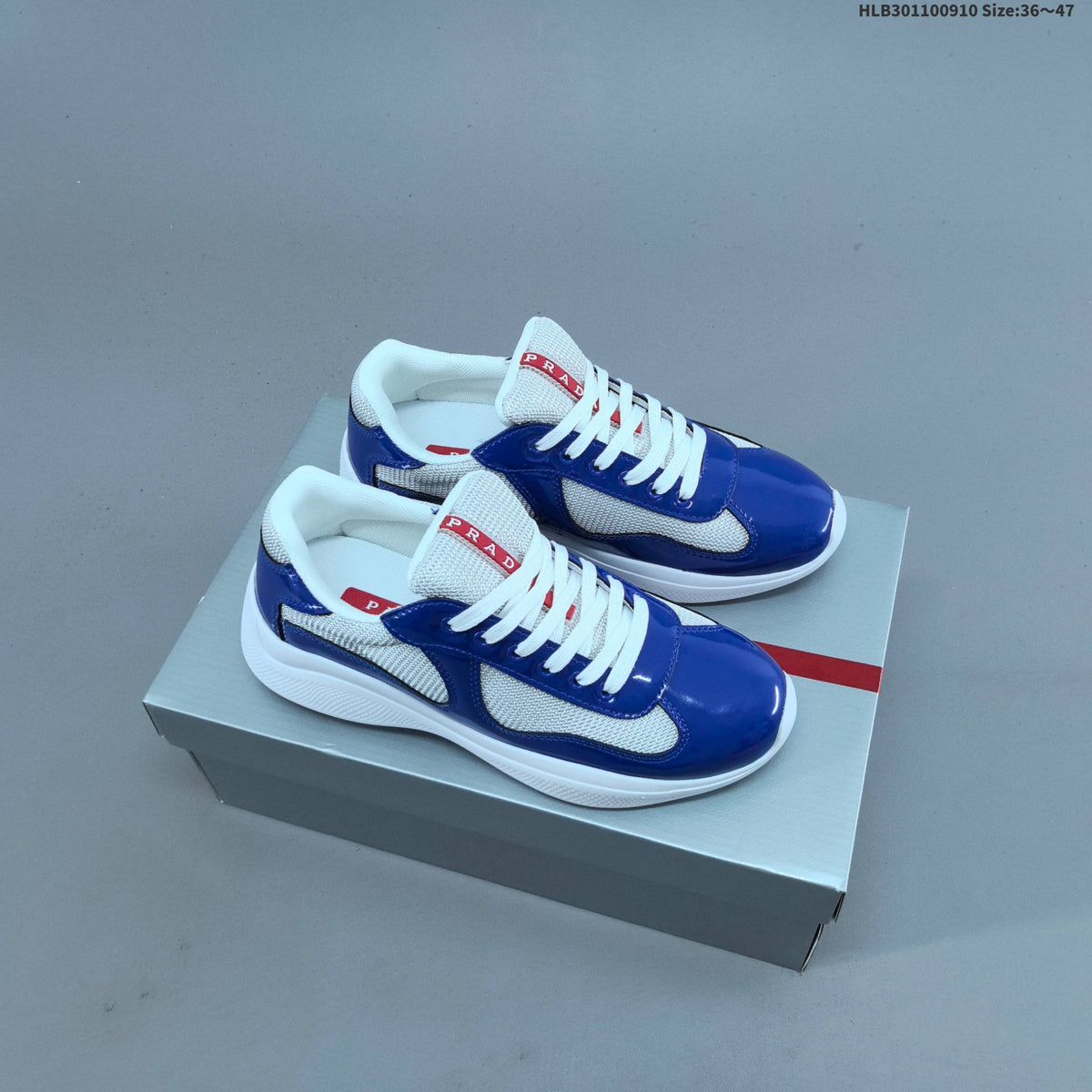 Prada America's Cup Low-Top Sneakers, Patent-Style Colorways