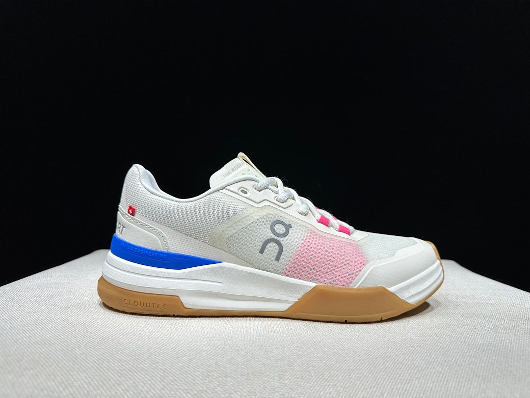 On The Roger Advantage Pro Tennis Shoes, White Blue Pink