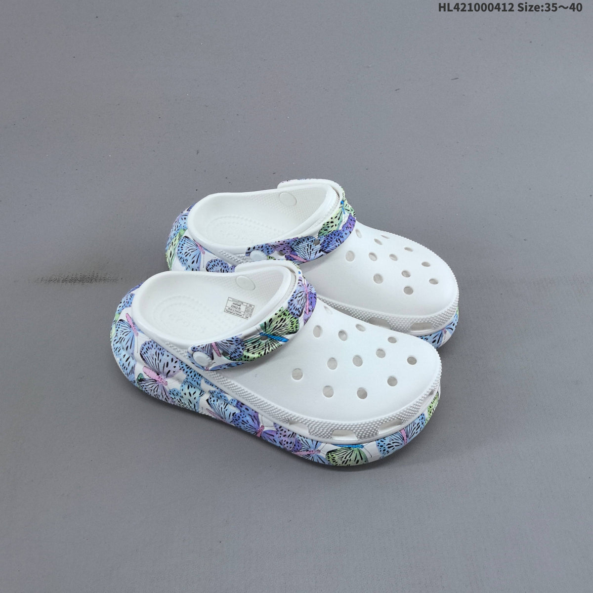 Crocs Classic Platform Clogs with Butterfly Print
