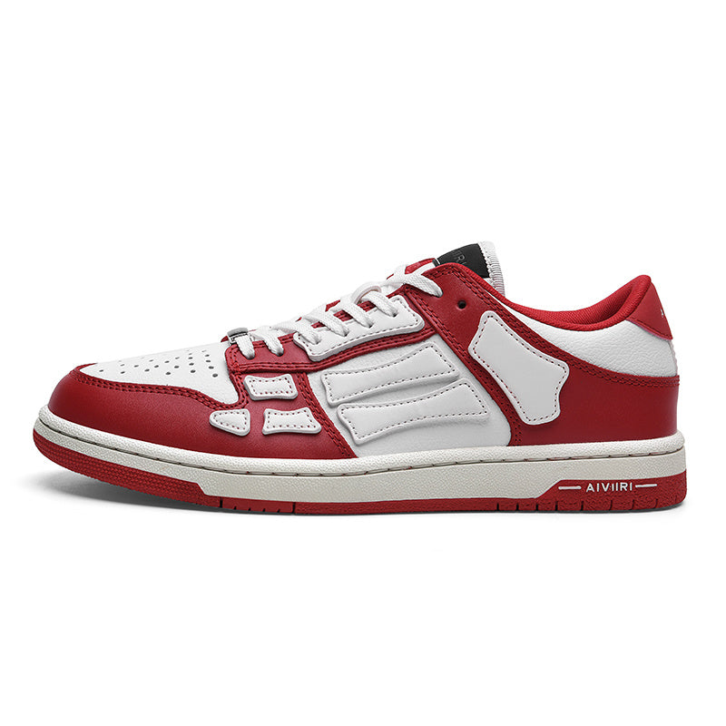 AIVIIRI Red and White Low-Top Sneakers MFS003-324