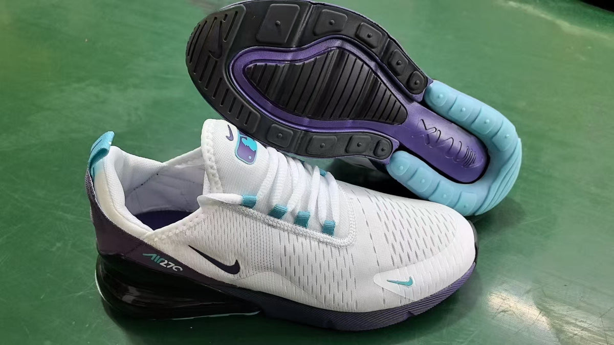 Nike Air 270 Sneakers in White, Purple and Aqua