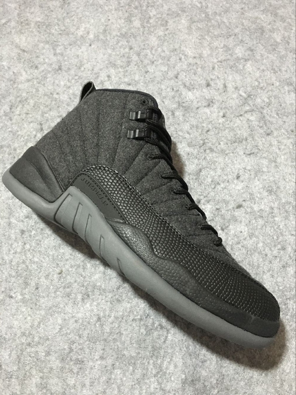Air Jordan 12 High-Top Sneakers in Black and Grey