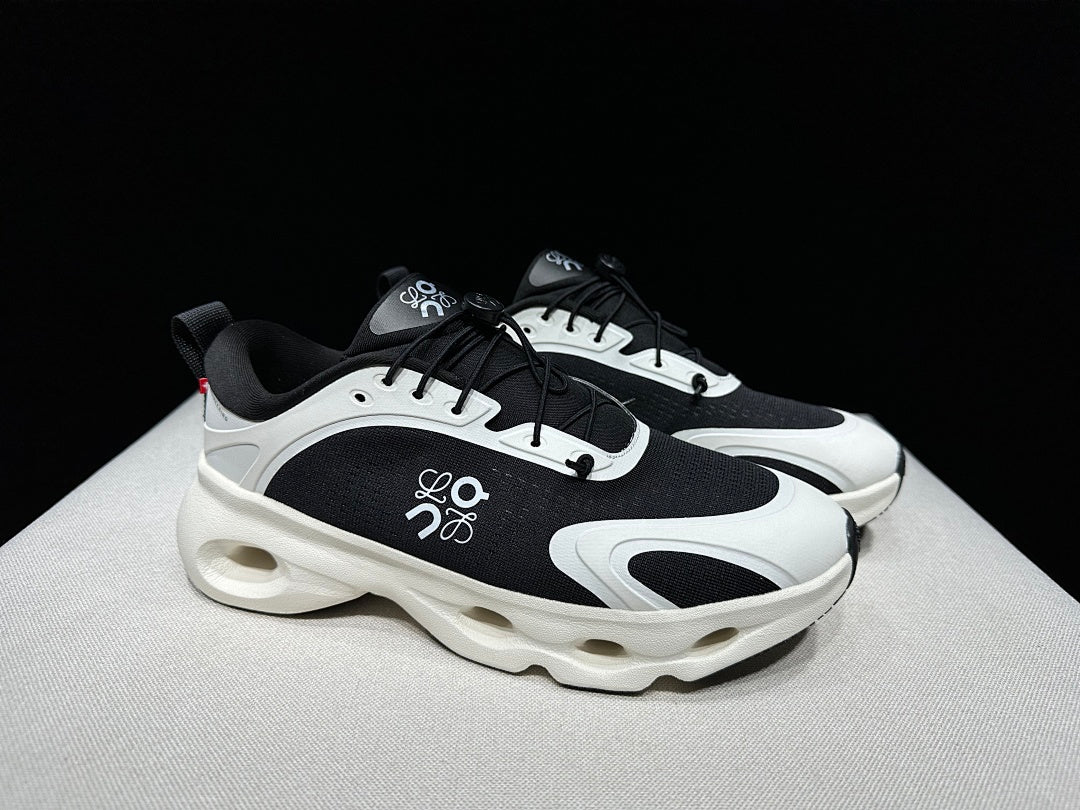 On x LOEWE Cloudventure 3.0 Black and White Sneakers