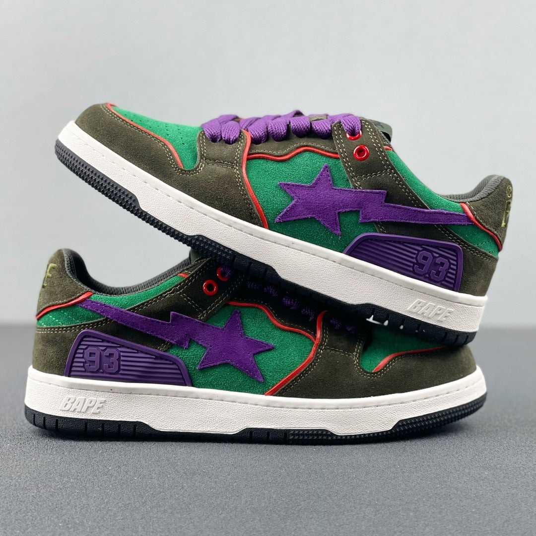 BAPE SK8 Sta Sneakers Green and Purple