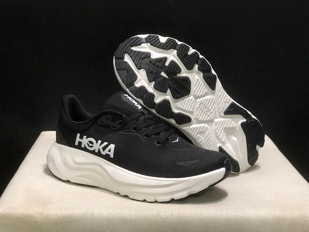 HOKA Arahi 8 Black and White Running Shoes