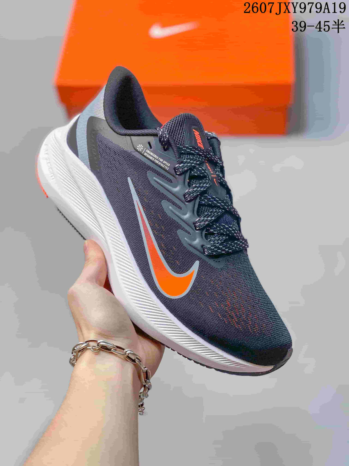 Nike Zoom Winflo 7 Running Shoes Dark Gray Orange 07JXY979A19