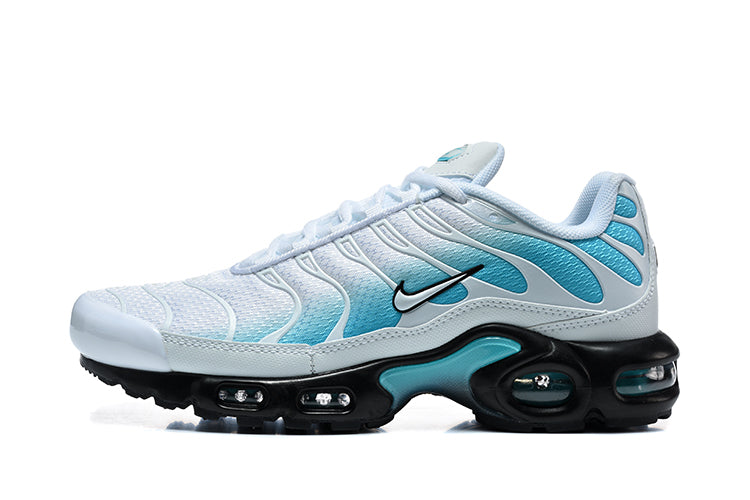 Nike Air Max Plus White and Aqua Sneakers