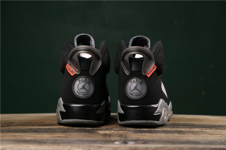 Air Jordan 6 Paris Sneakers in Black, Grey and Bright Red