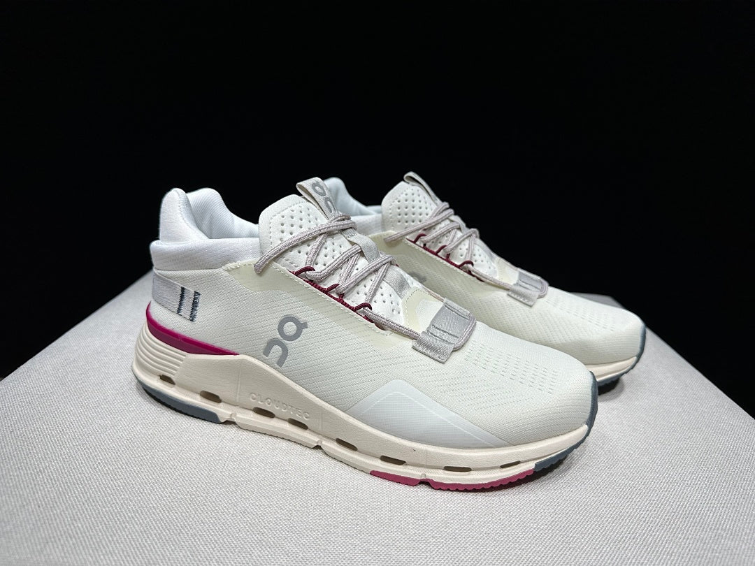 On Cloudnova 2 Sneakers in Ivory and Pink