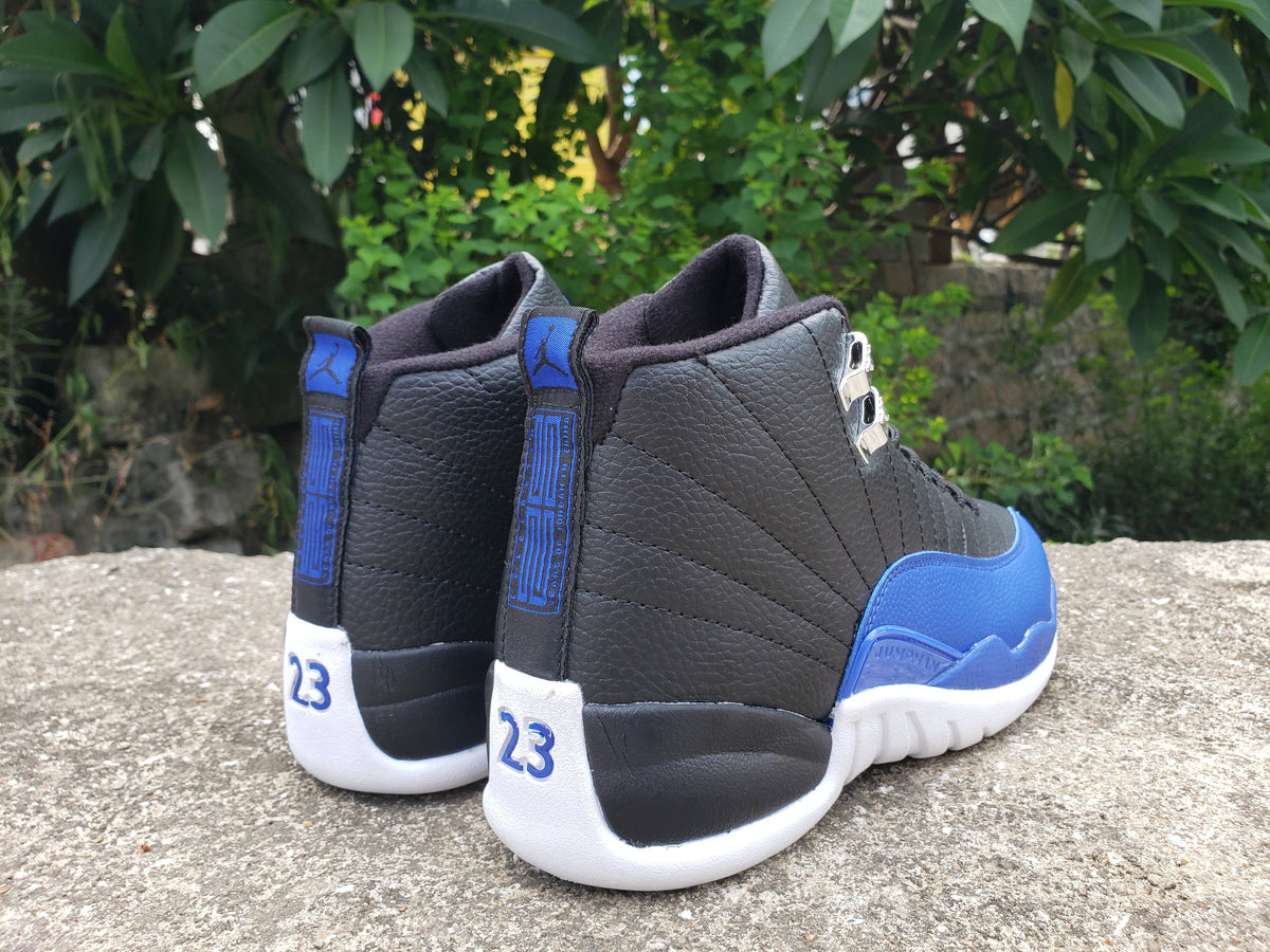 Air Jordan 12 Black and Blue High-Top Sneakers