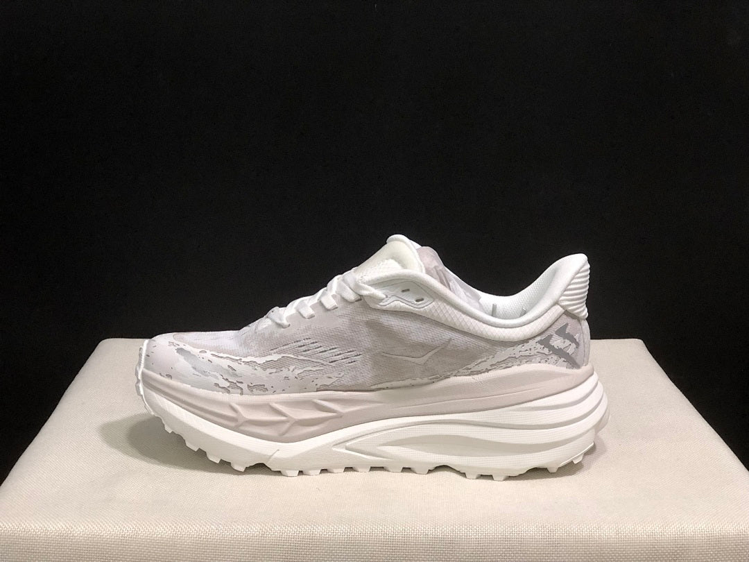 HOKA Stinson 7 White and Gray Sneakers