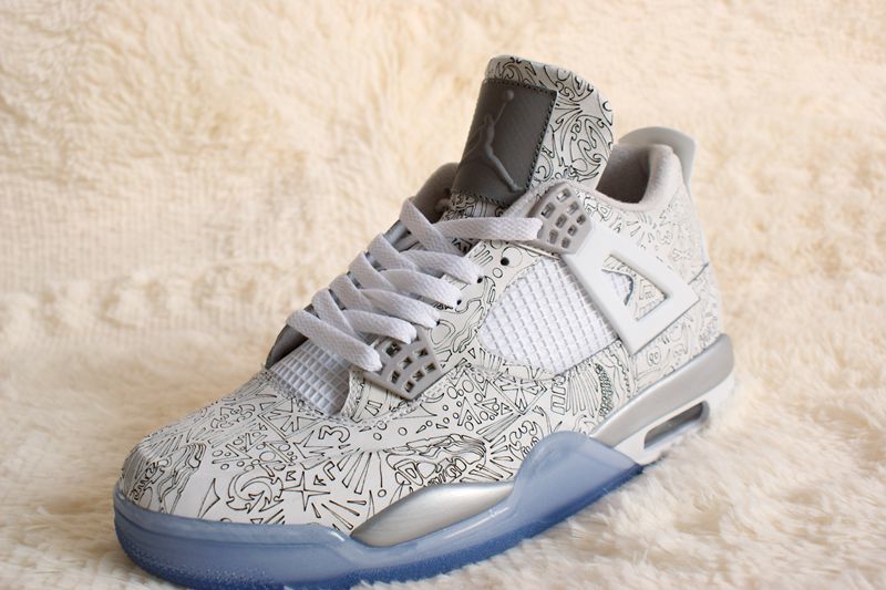 Jordan Air Jordan 4 Laser 5LAB4 White and Blue Sneakers