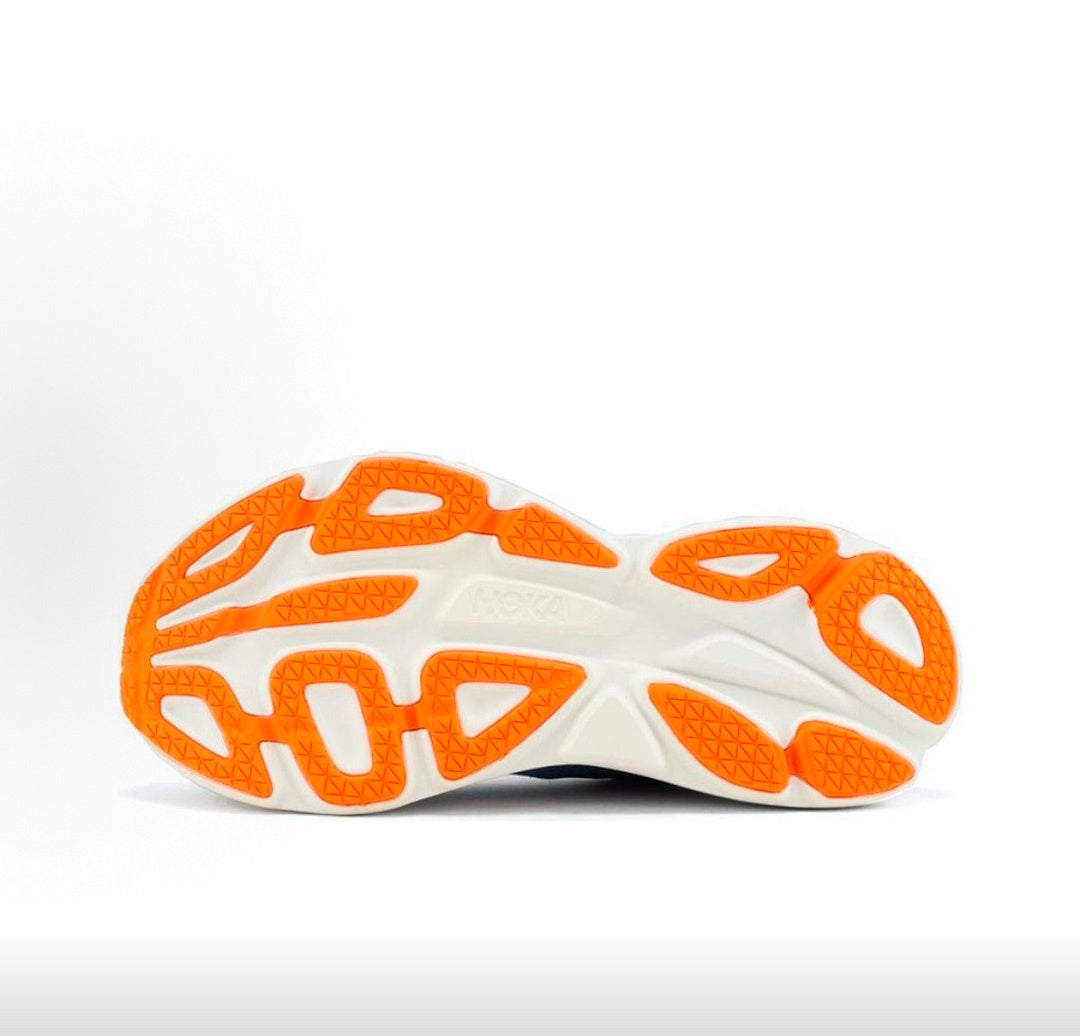 HOKA Bondi 8 Blue and Orange Running Shoes