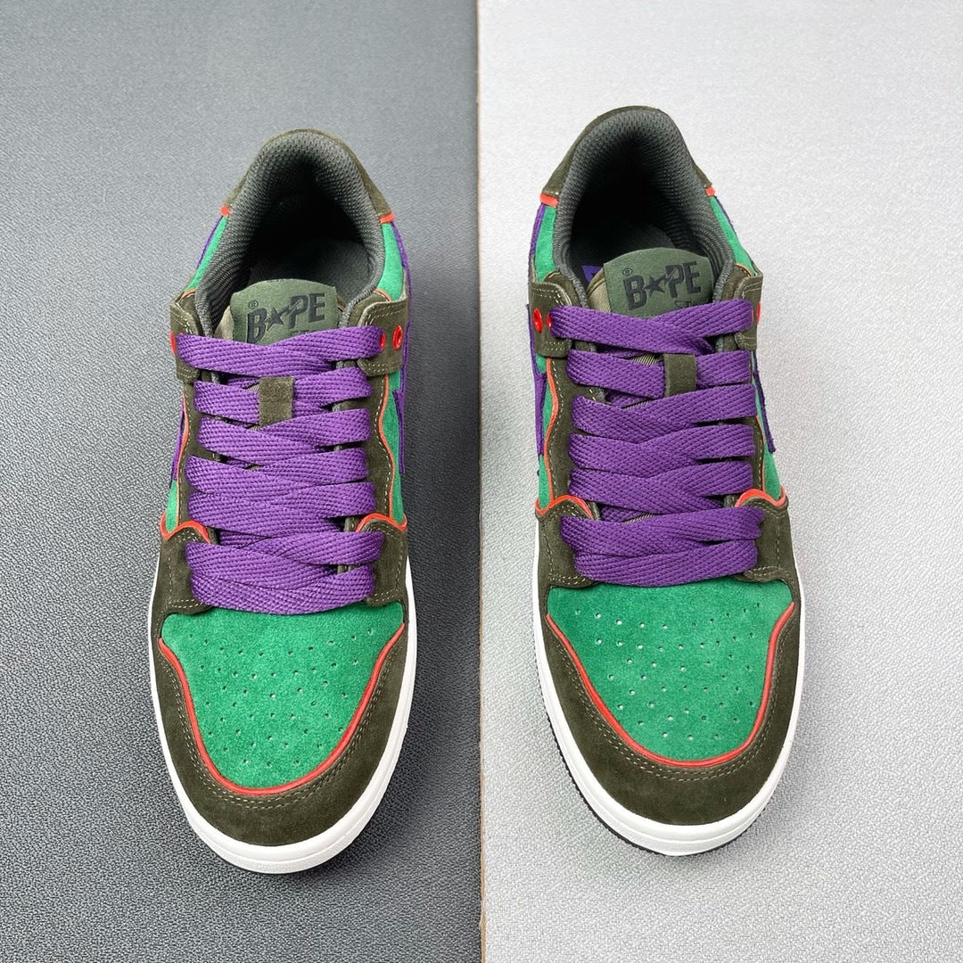 BAPE SK8 Sta Sneakers Green and Purple