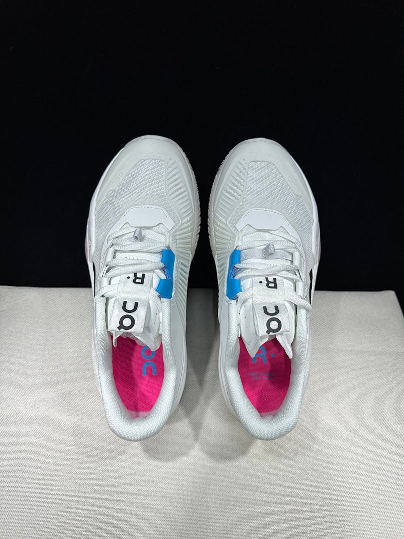On The Roger Pro Fire Clay White Court Sneakers