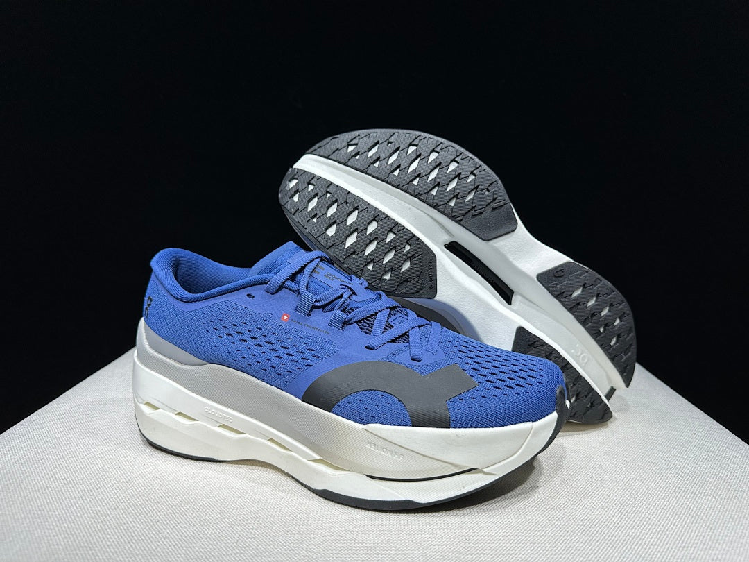 On Cloudboom Max Running Shoes, Blue and White