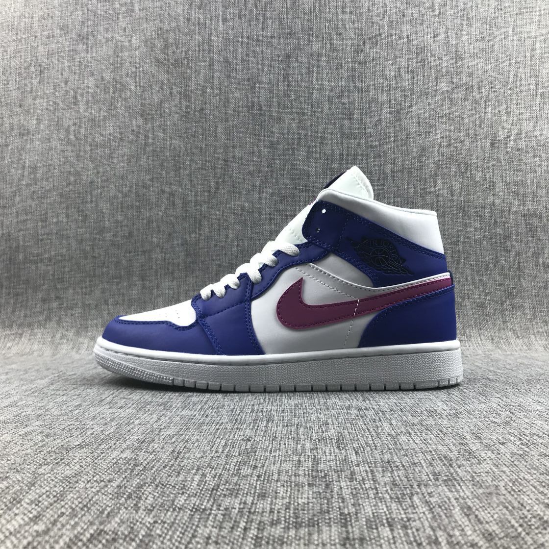 Air Jordan 1 Mid Sneakers Blue Pink 554724-451