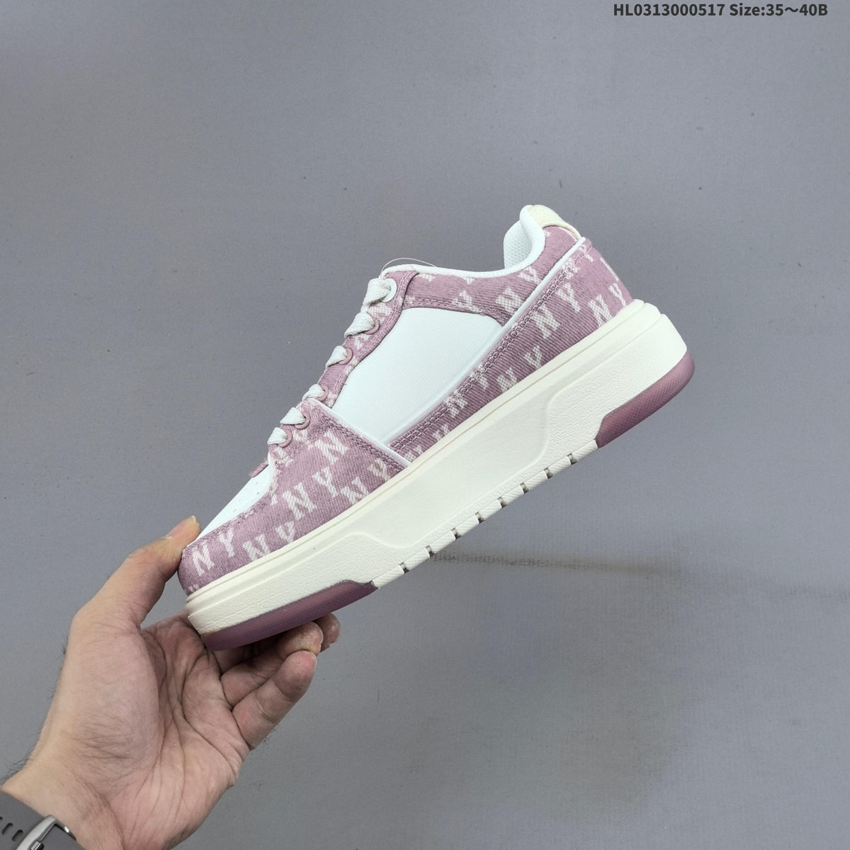 MLB Chunky Liner Low-Top Sneakers in Mauve and White