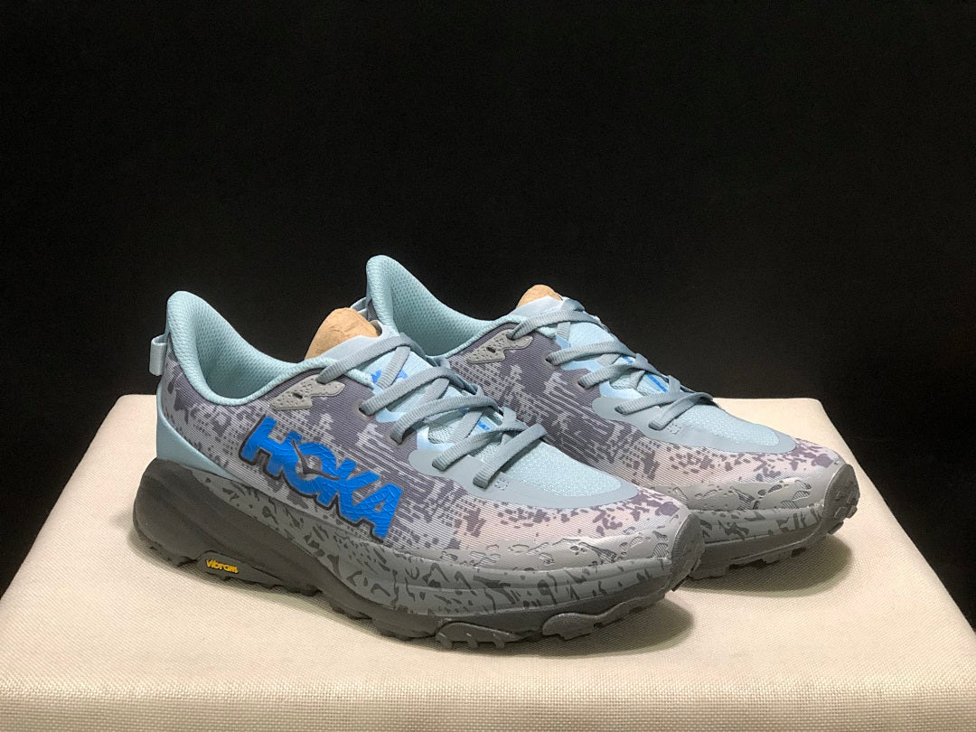 HOKA Speedgoat 6 Trail Running Shoes, Gray Blue