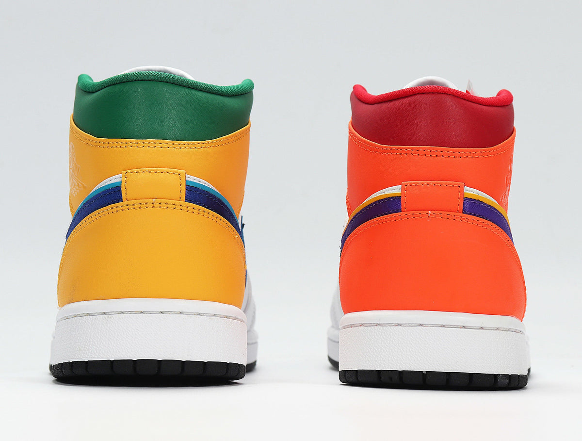 Jordan 1 Retro High OG Rainbow Sneakers, Style 554725-128