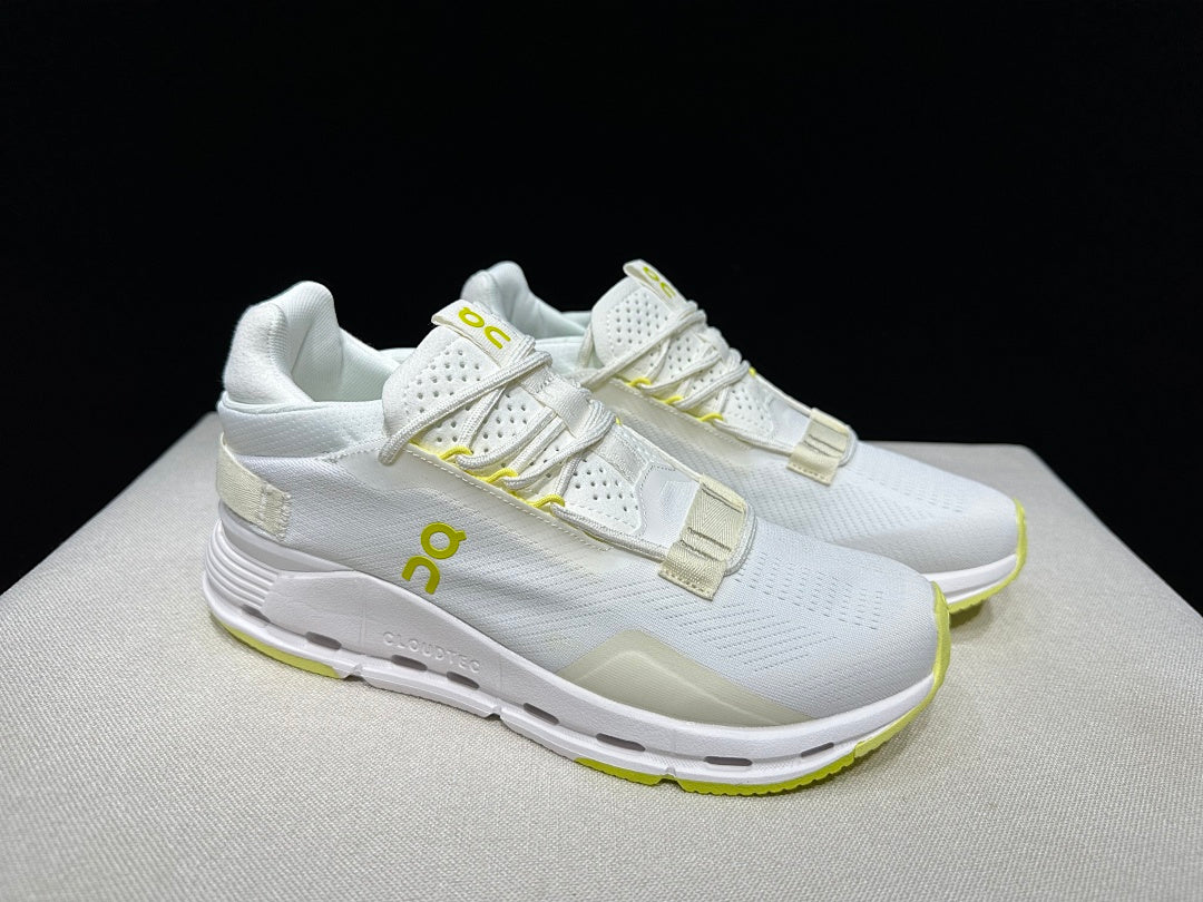 On Cloudnova 2 Sneakers White and Lime