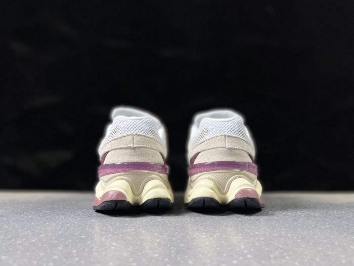 New Balance 9060 Sneakers in Cream and Burgundy